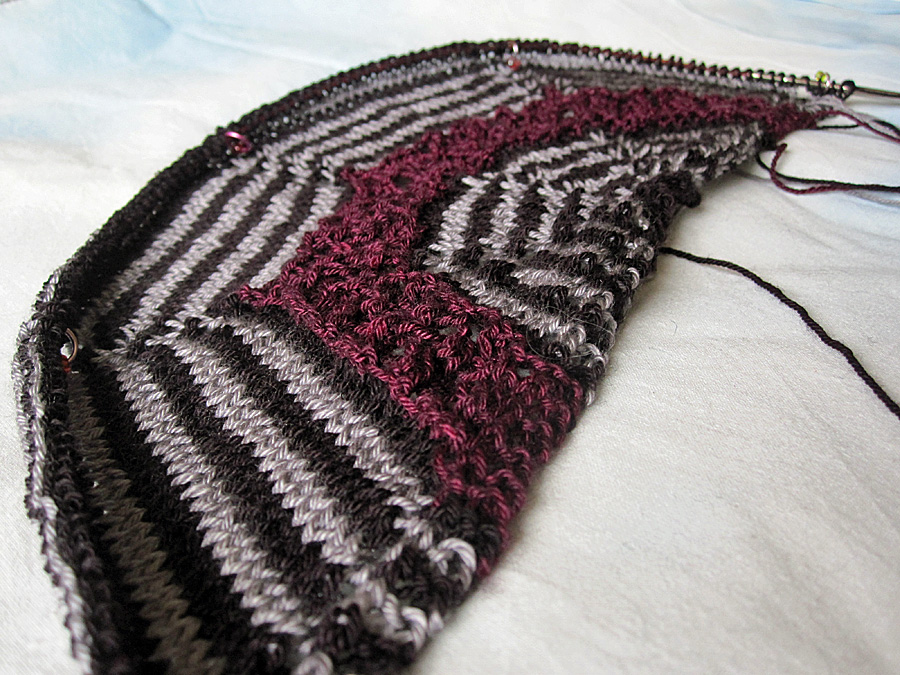 mystery shawl in progress